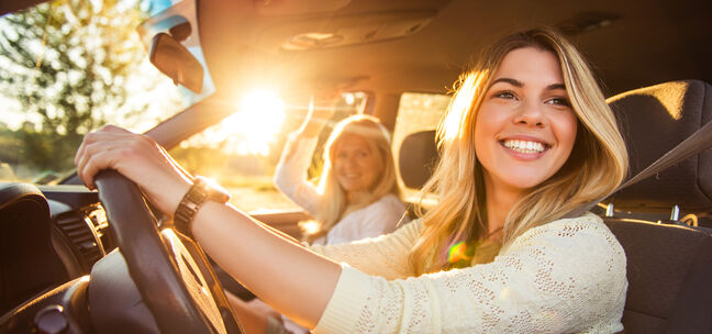 Teenage girl driving