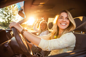Teenage girl driving